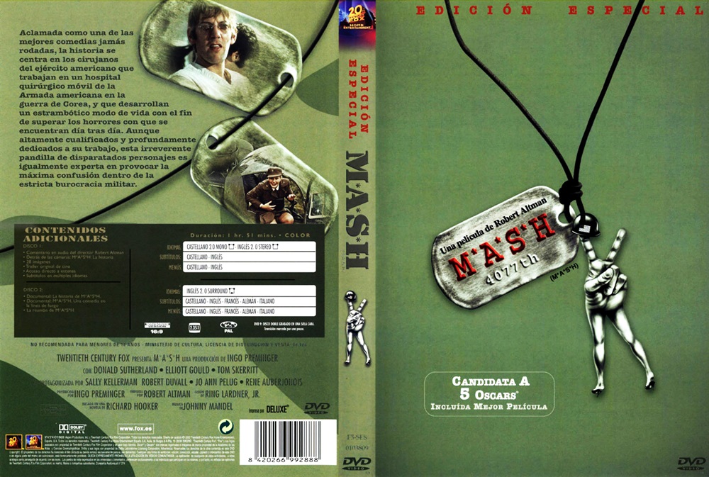 MASHCaratula - M*A*S*H [E.E.] [1970] [1xDVD 9/1xDVD 5 Full/Pal] [Audio:Cast,Ing] [Sub:Varios] [Bélico/Comedia/Drama]