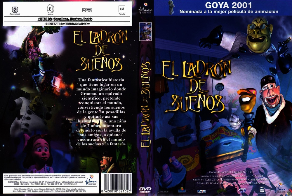 ElLadronDeSuenos Caratula - El Ladrón De Sueños [2000] [DVD5/Pal] [Audio:Castellano,Euskera,Inglés] [Subtítulos:No] [Animación]